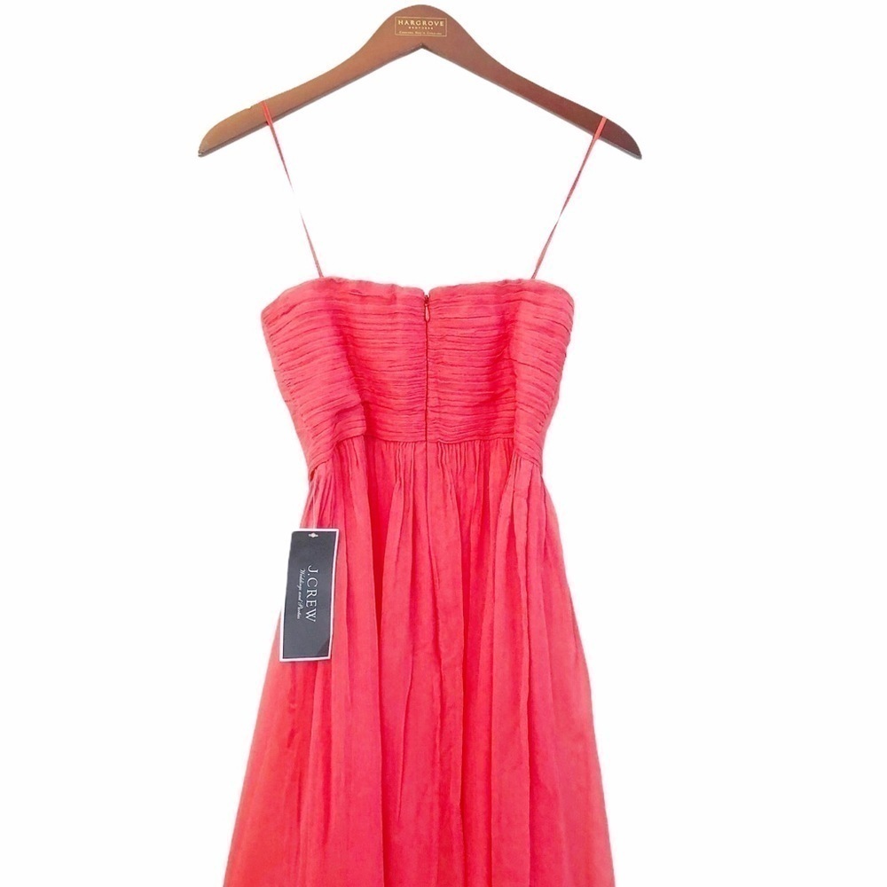 J. Crew Strapless Spaghetti-Strap Coral Pink Dress - Picture 6 of 15